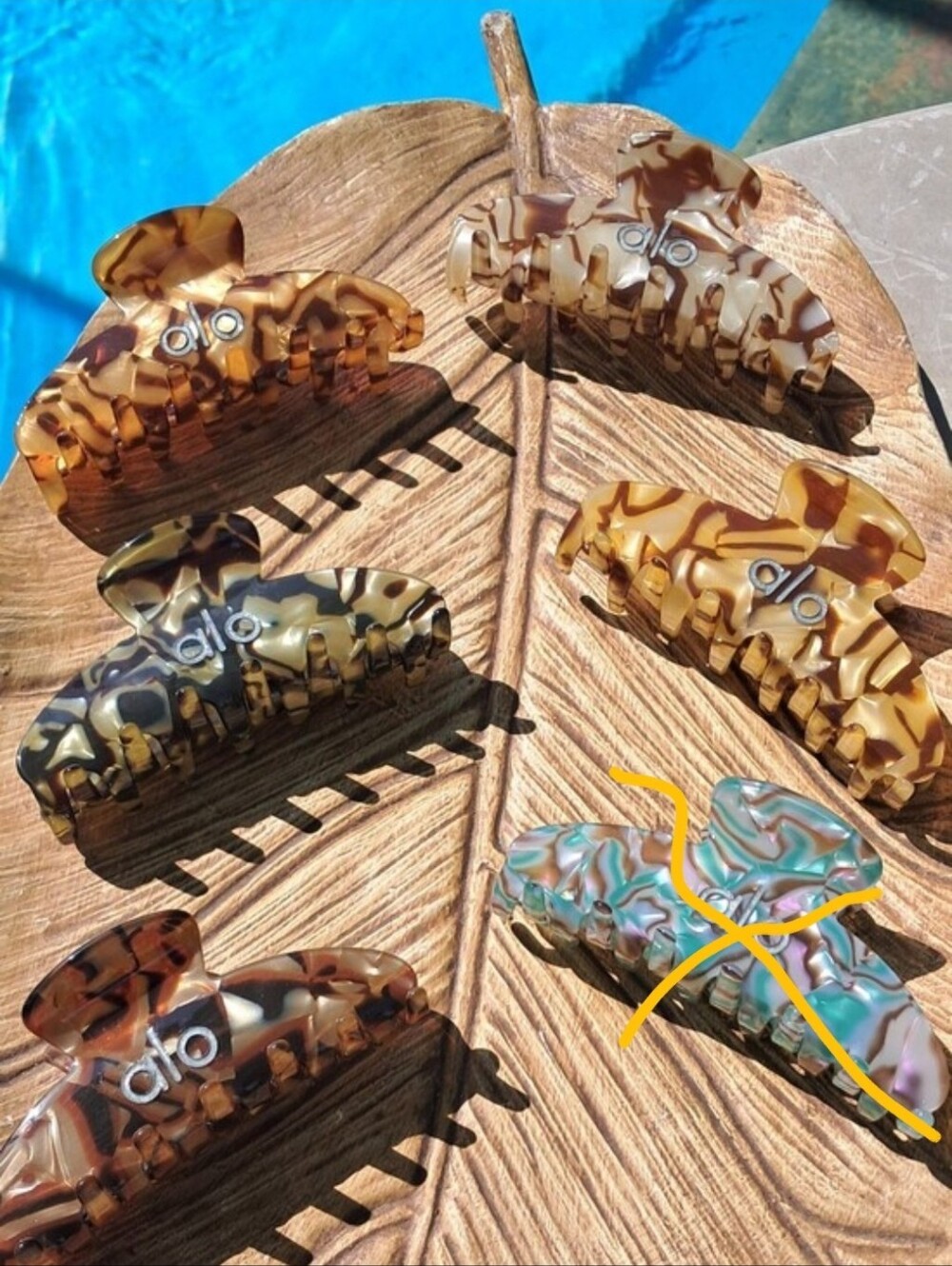 Set of 6 Marbled Resin Hair Claw Clips - Multicolor 1 For 25 Or 2 For 44